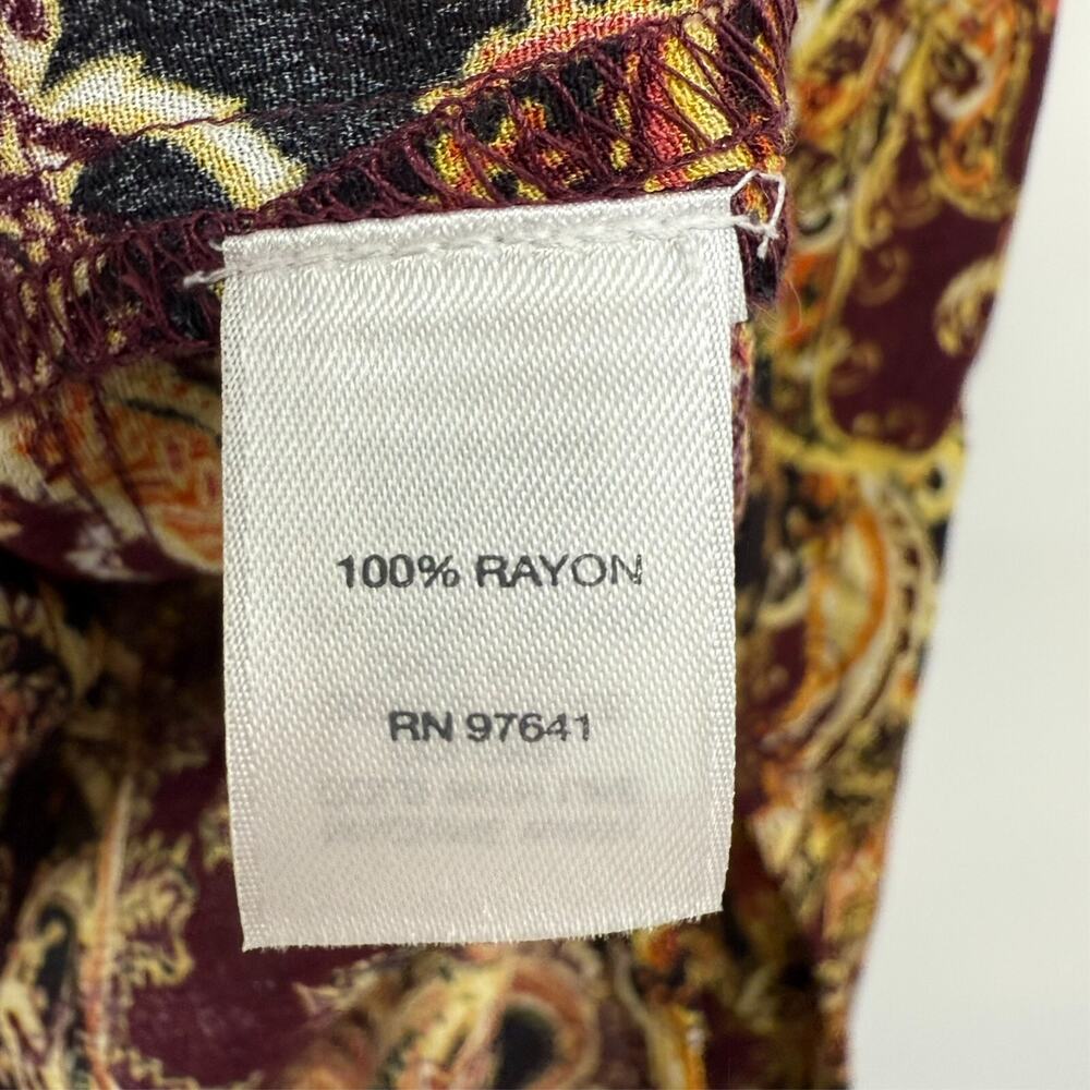 NWT J. JILL Tunic Top Womens S Brown Batik Baroque Paisley Long Sleeve Boho - Picture 7 of 8